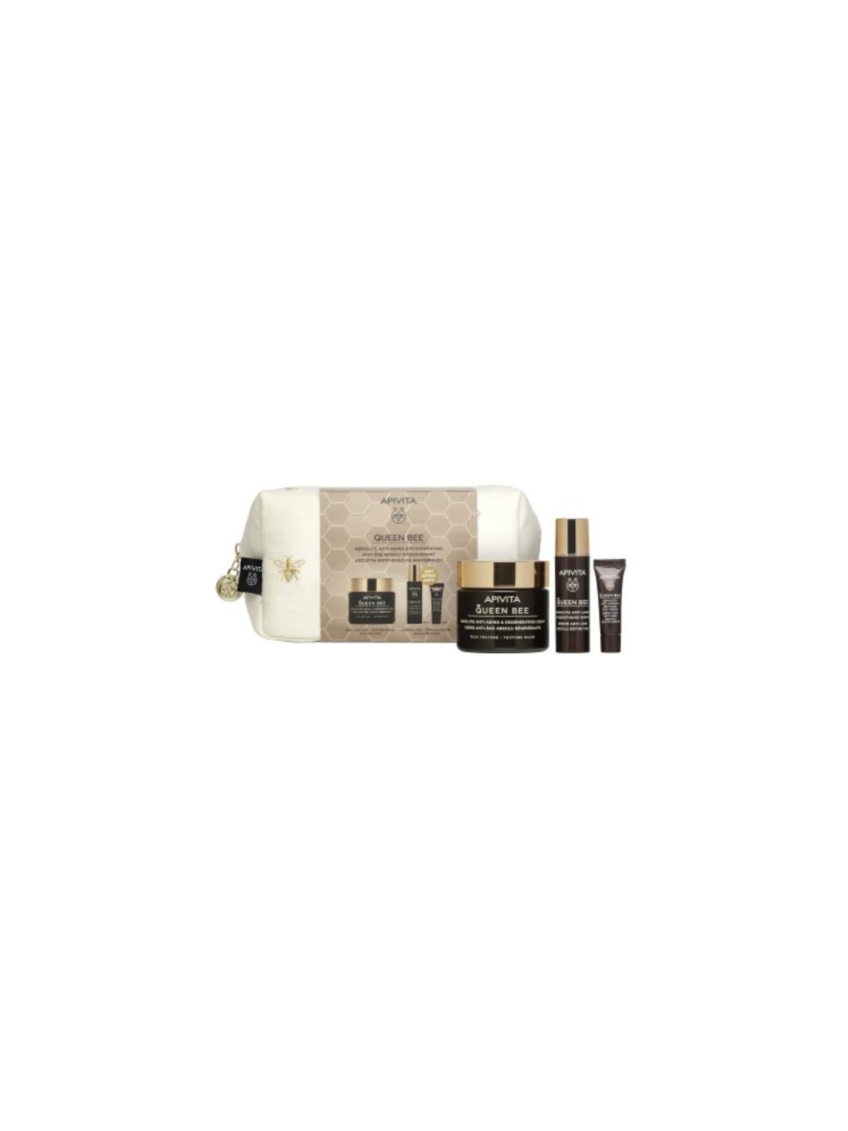 Apivita neceser queen bee crema rica 50ml + queen bee serum 10ml  + crema antiedad 2ml