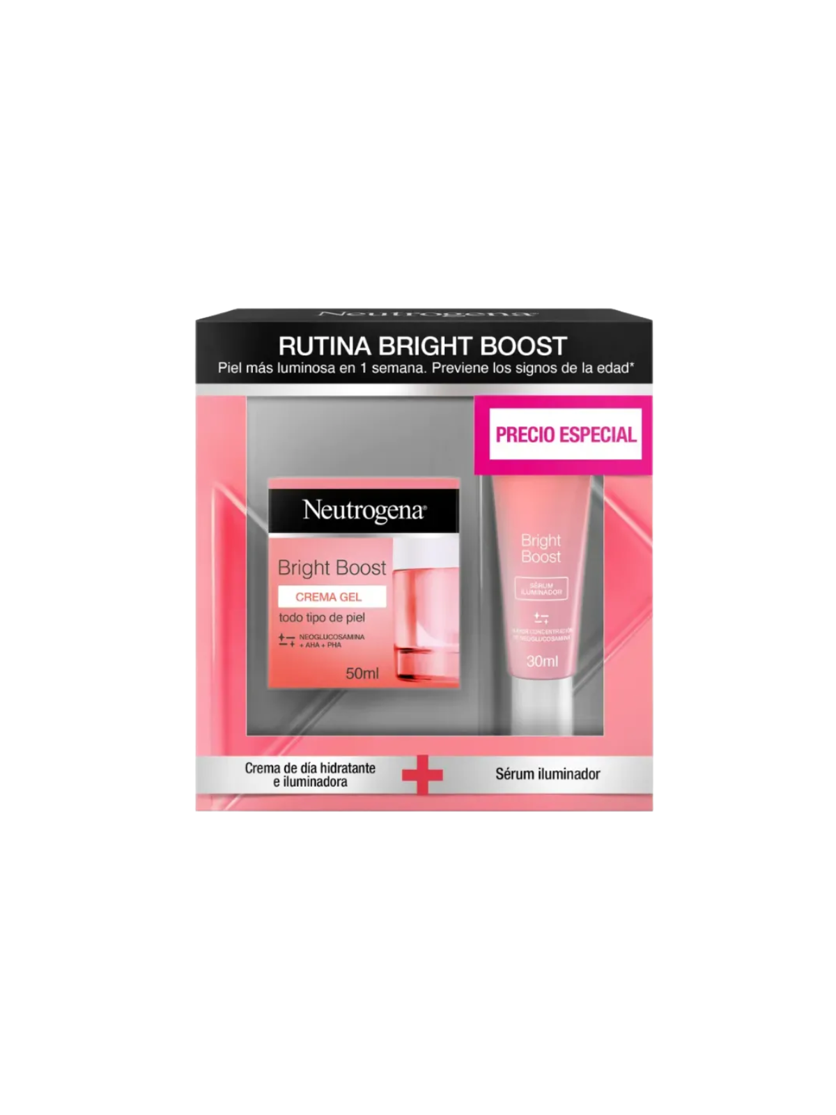 Neutrogena pack bright boost gel crema + sérum iluminador