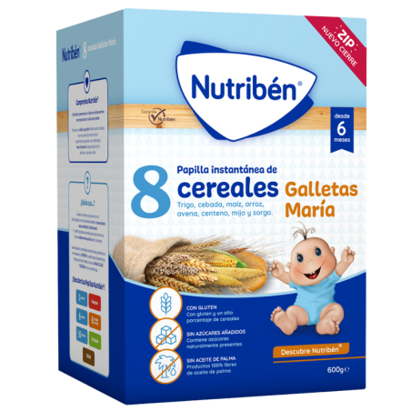 Nutribén 8 cereales Galletas María 600 gr