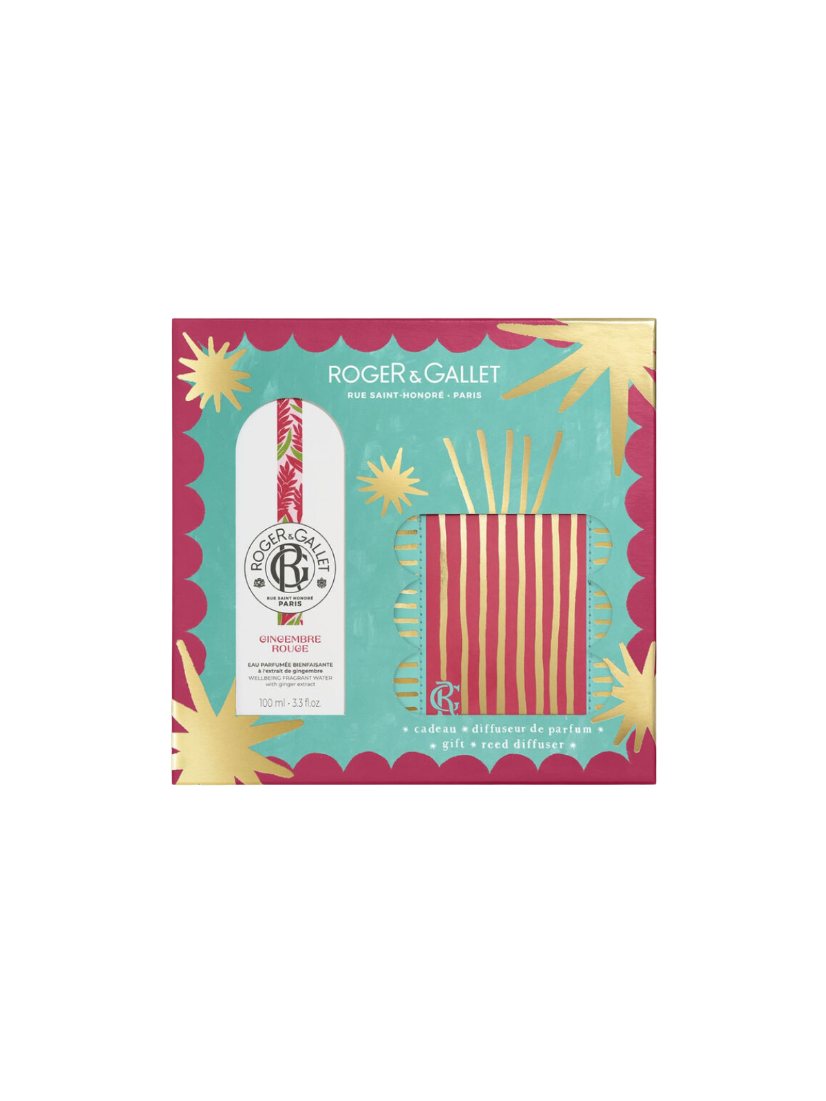Roger & Gallet pack Agua Perfumada Jengibre Rojo 100ml + regalo difusor de perfume