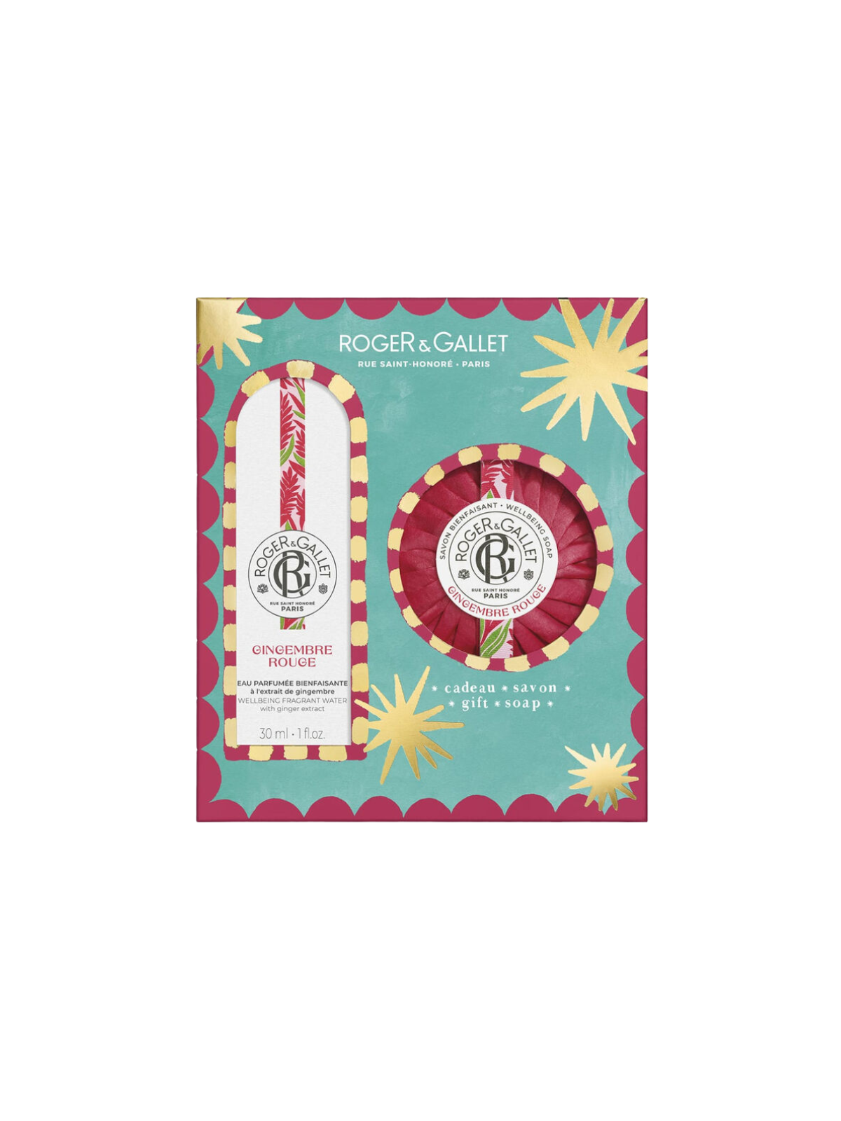 Roger & Gallet pack Agua Perfumada Jengibre Rojo 30 ml + jabón regalo