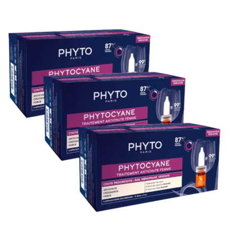 Phyto Pack Triplo Phytocyane Anticaída Mujer 20 ampollas