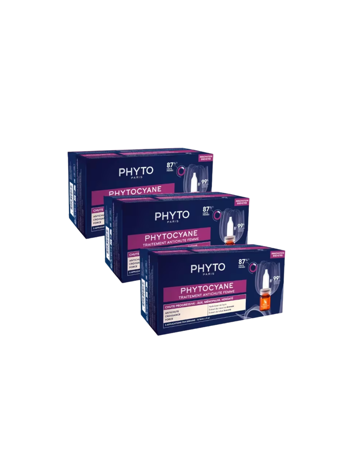 Phyto Pack Triplo Phytocyane Anticaída Mujer 20 ampollas