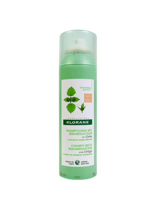 Klorane champu seco al extracto de ortiga cabello castaño o moreno 1 envase 150 ml