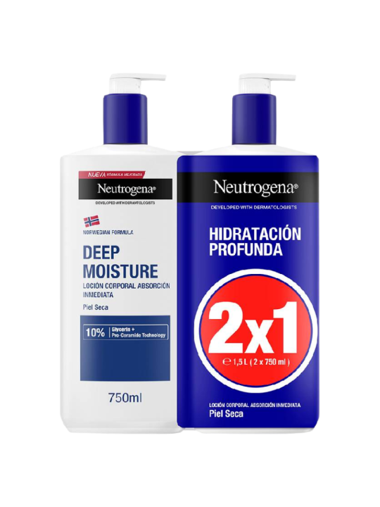 NEUTROGENA FORMULA NORUEGA HIDRATACION PROFUNDA LOCION CORPORAL RAPIDA ABSORCION PIEL SECA 2 ENVASES