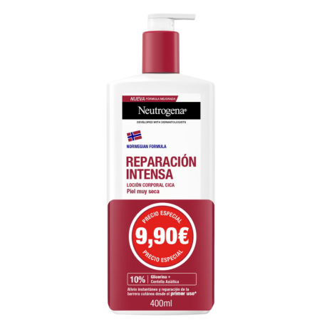 Neutrogena reparación intensa loción corporal cica piel muy seca 400ml
