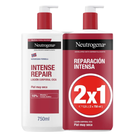 Neutrogena pack loción corporal cica reparación intensiva piel muy seca 2 x 750 ml