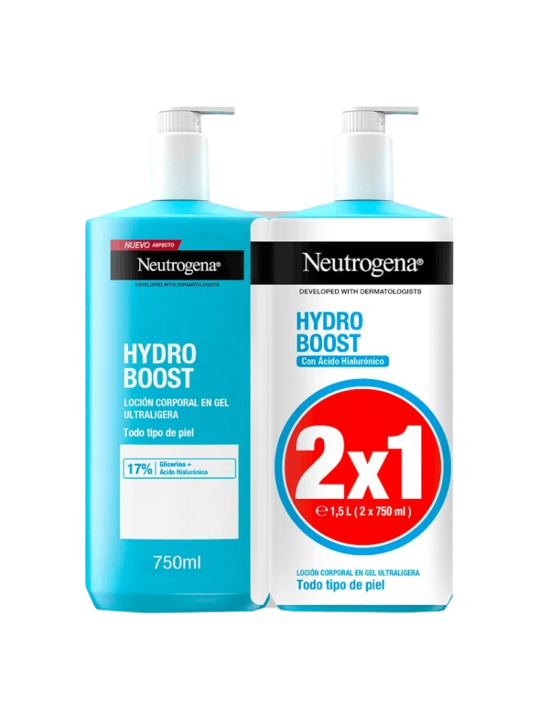 NEUTROGENA HYDRO BOOST LOCION CORPORAL HIDRATANTE GEL ULTRALIGERA 2 ENVASES 750 ML