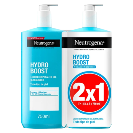NEUTROGENA HYDRO BOOST LOCION CORPORAL HIDRATANTE GEL ULTRALIGERA 2 ENVASES 750 ML