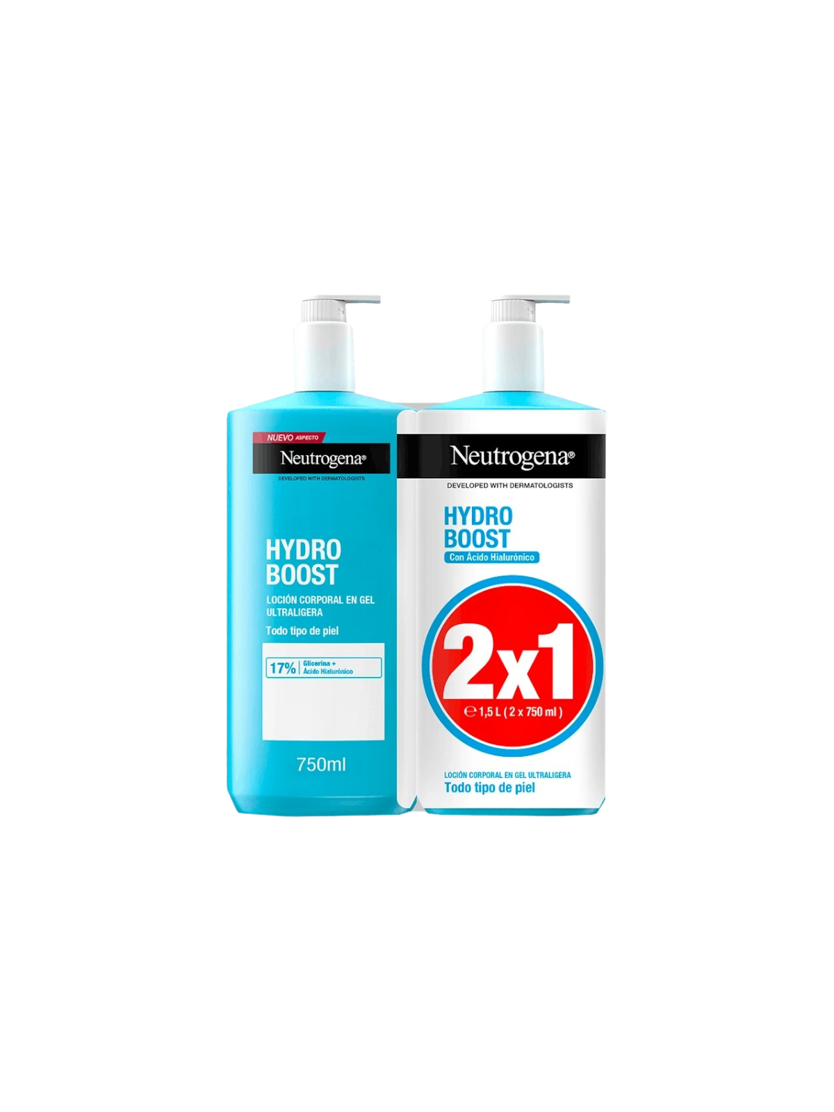 NEUTROGENA HYDRO BOOST LOCION CORPORAL HIDRATANTE GEL ULTRALIGERA 2 ENVASES 750 ML