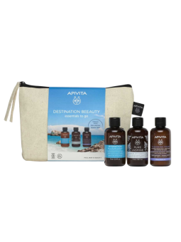 Apivita neceser destination beauty champú hidratante + gel de baño jasmine + espuma limpiadora