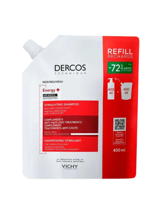 Vichy dercos champu refill estimulante 390 ml ecopack
