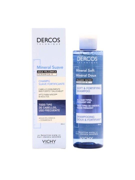 Vichy dercos technique mineral suave uso frecuente champú fortificante 1 envase 200ml