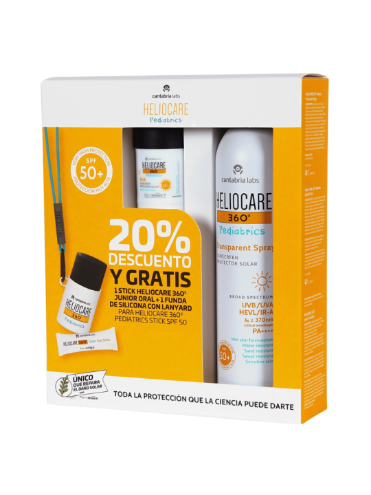 Heliocare 360 Pack Pediatrics Transparent Spray SPF 50+ y Pediatrics Stick SPF 50+