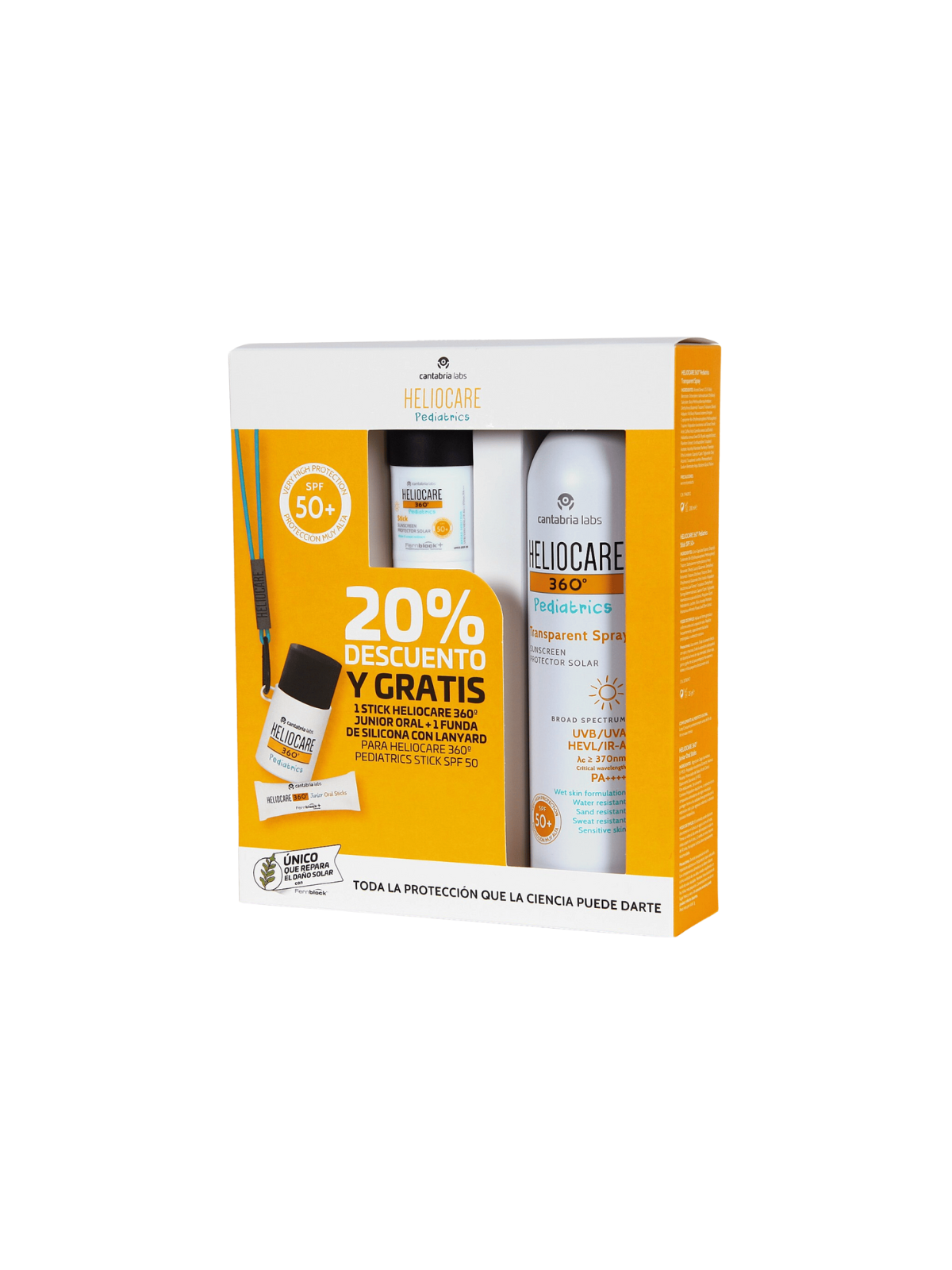 Heliocare 360 Pack Pediatrics Transparent Spray SPF 50+ y Pediatrics Stick SPF 50+