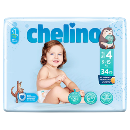 Chelino fashion & love pañal infantil t- 4 (9 - 15 kg) 34 pañales