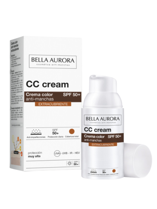 Bella aurora cc cream crema color antimanchas spf 50 extracubriente 30 ml