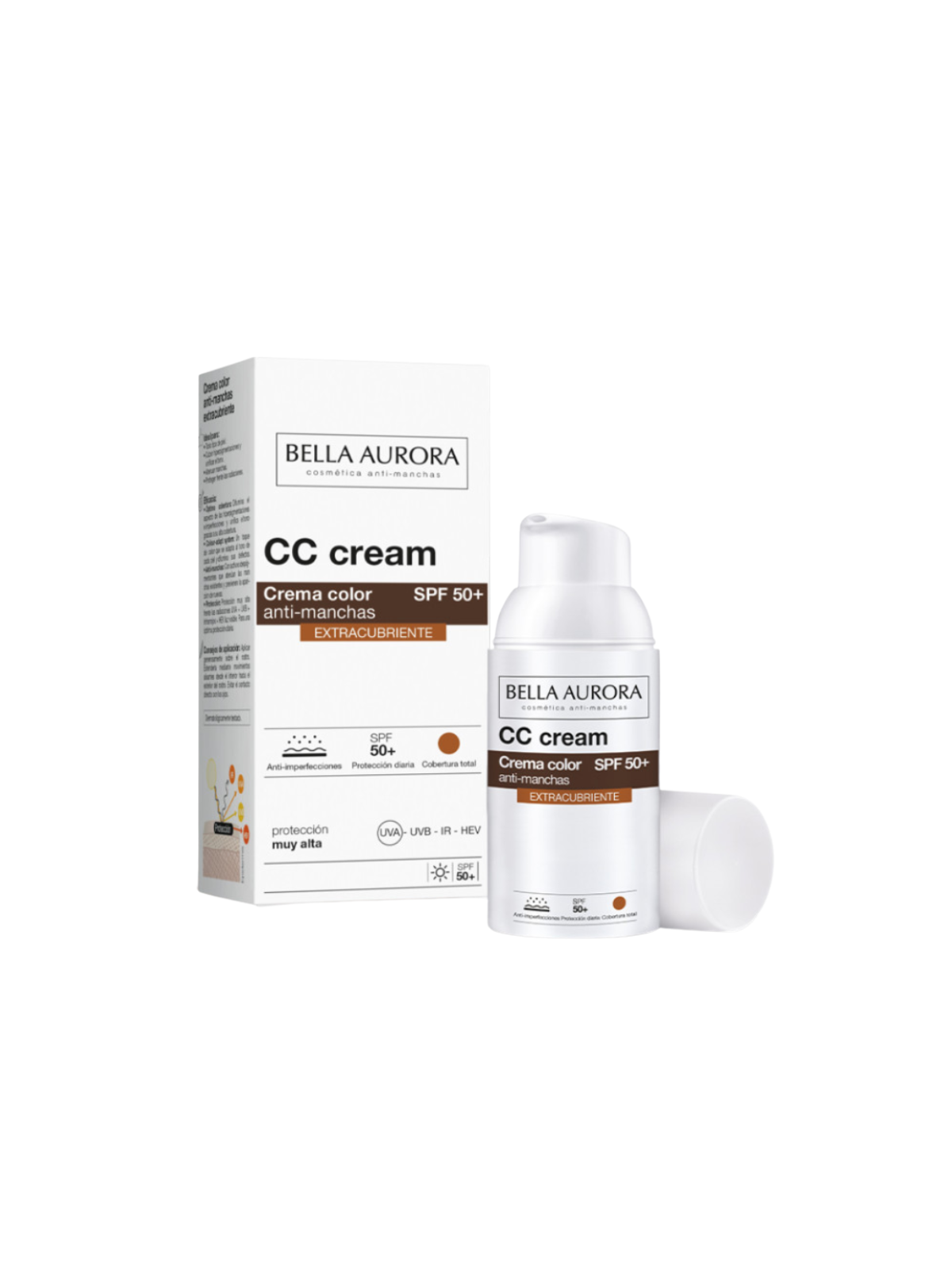 Bella aurora cc cream crema color antimanchas spf 50 extracubriente 30 ml