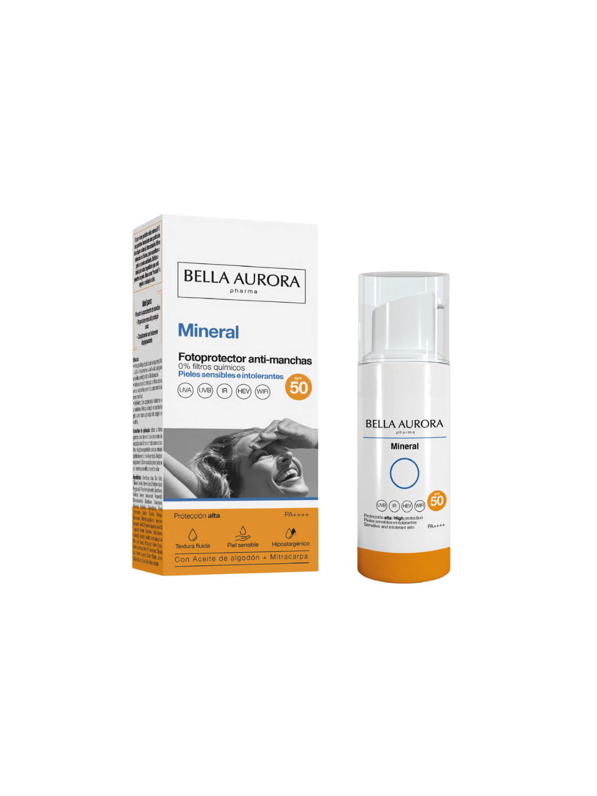 Bella aurora mineral fotoprotector anti-manchas spf 50 50 ml