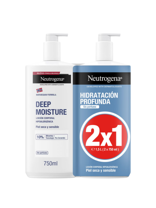 Neutrogena hidratación profunda loción corporal sin perfume 2X750ml