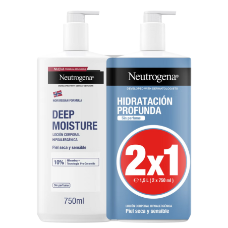 Neutrogena hidratación profunda loción corporal sin perfume 2X750ml