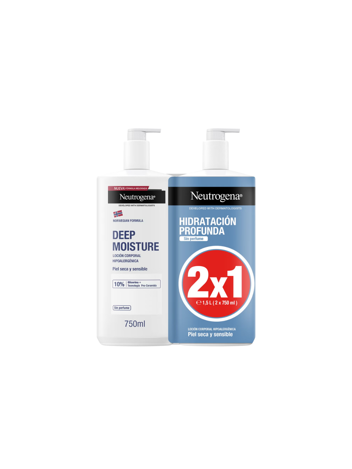 Neutrogena hidratación profunda loción corporal sin perfume 2X750ml