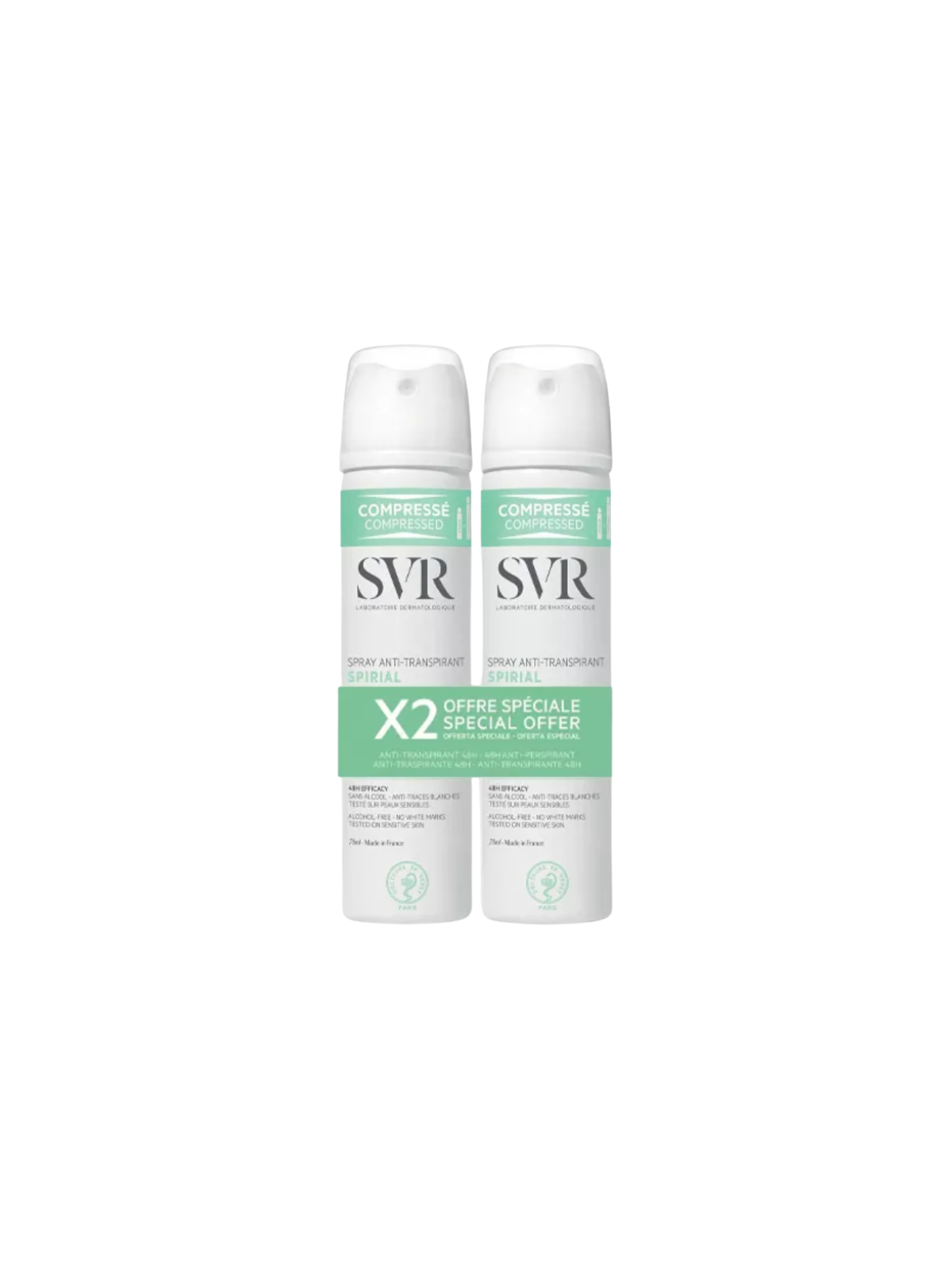 SVR desodorante spirial duplo antitranspirante 24h 75ml
