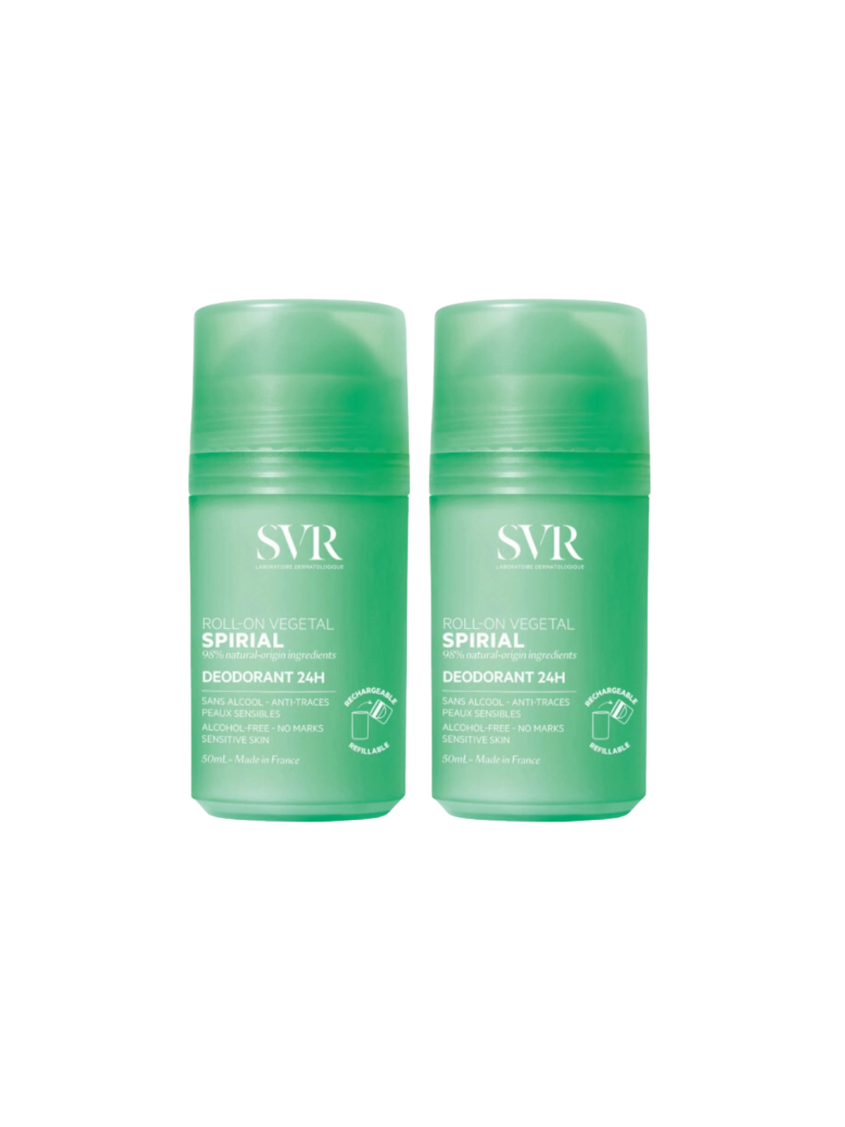 SVR desodorante spirial vegetal roll on duplo
