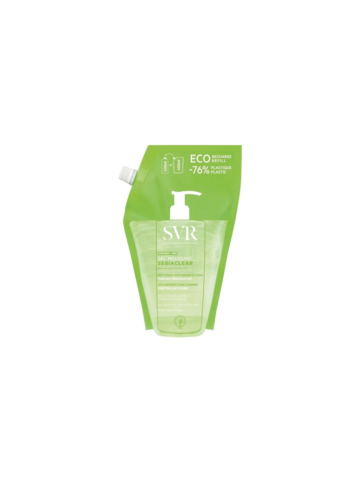 SVR sebiaclear gel moussant refill 400ml