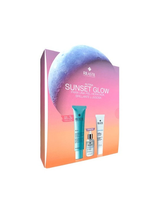 Rilastil rutina sunset glow aqua hidratante+ hydrotenseur serum + hydrotenseur gel-crema