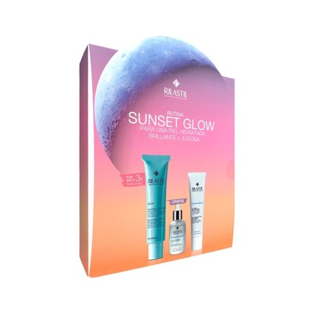 Rilastil rutina sunset glow aqua hidratante+ hydrotenseur serum + hydrotenseur gel-crema