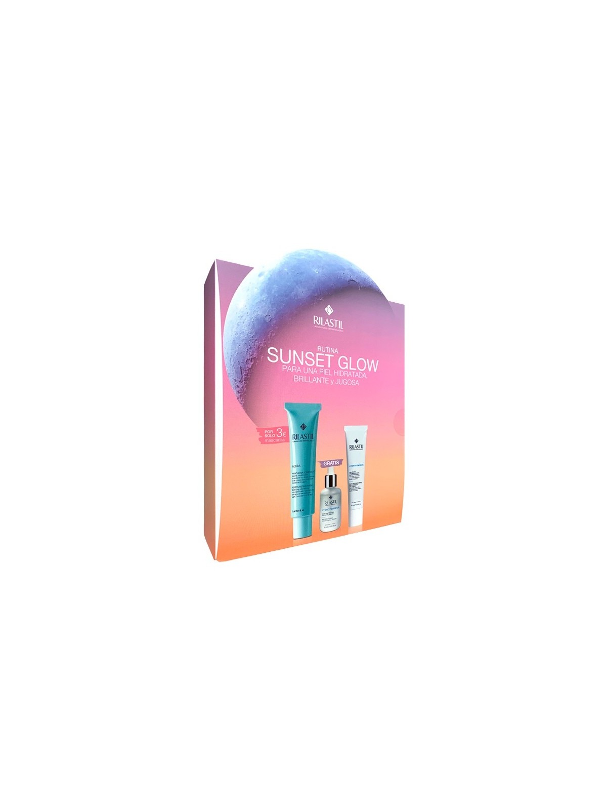 Rilastil rutina sunset glow aqua hidratante+ hydrotenseur serum + hydrotenseur gel-crema