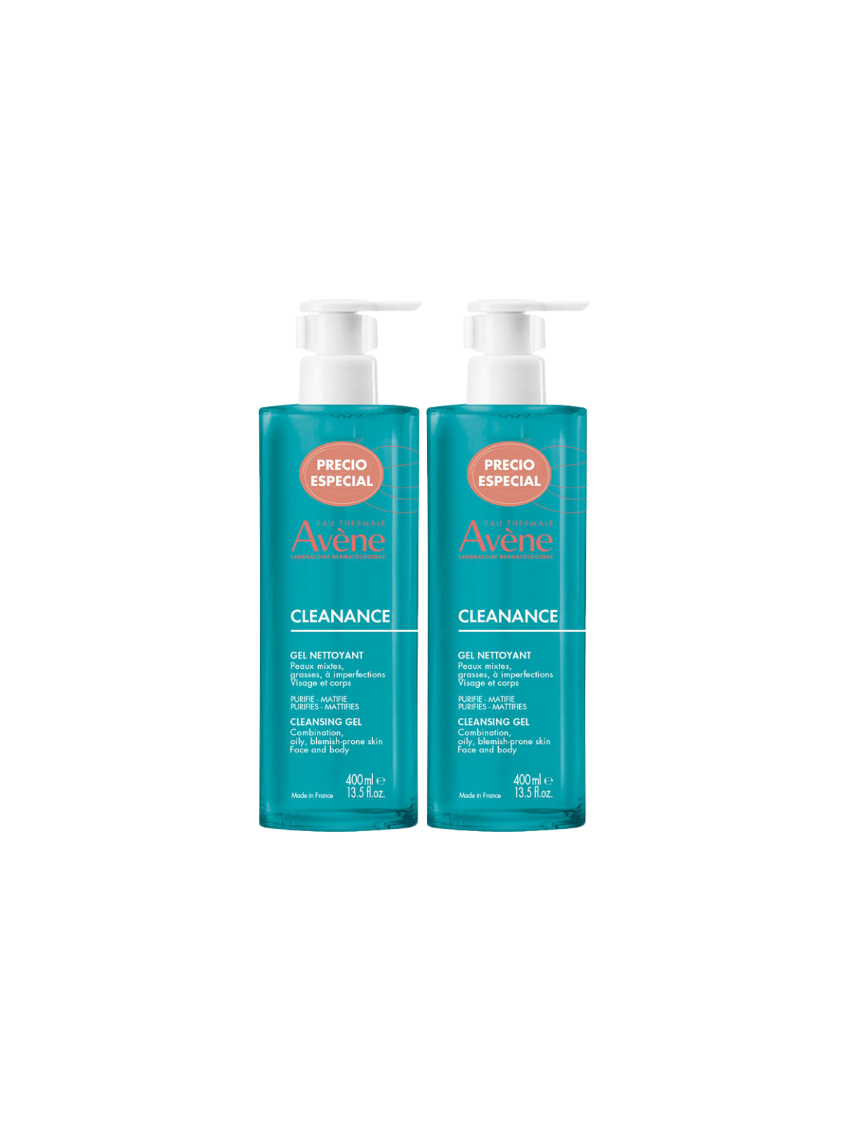 Avene duplo cleanance gel limpiador 2 X 400ml
