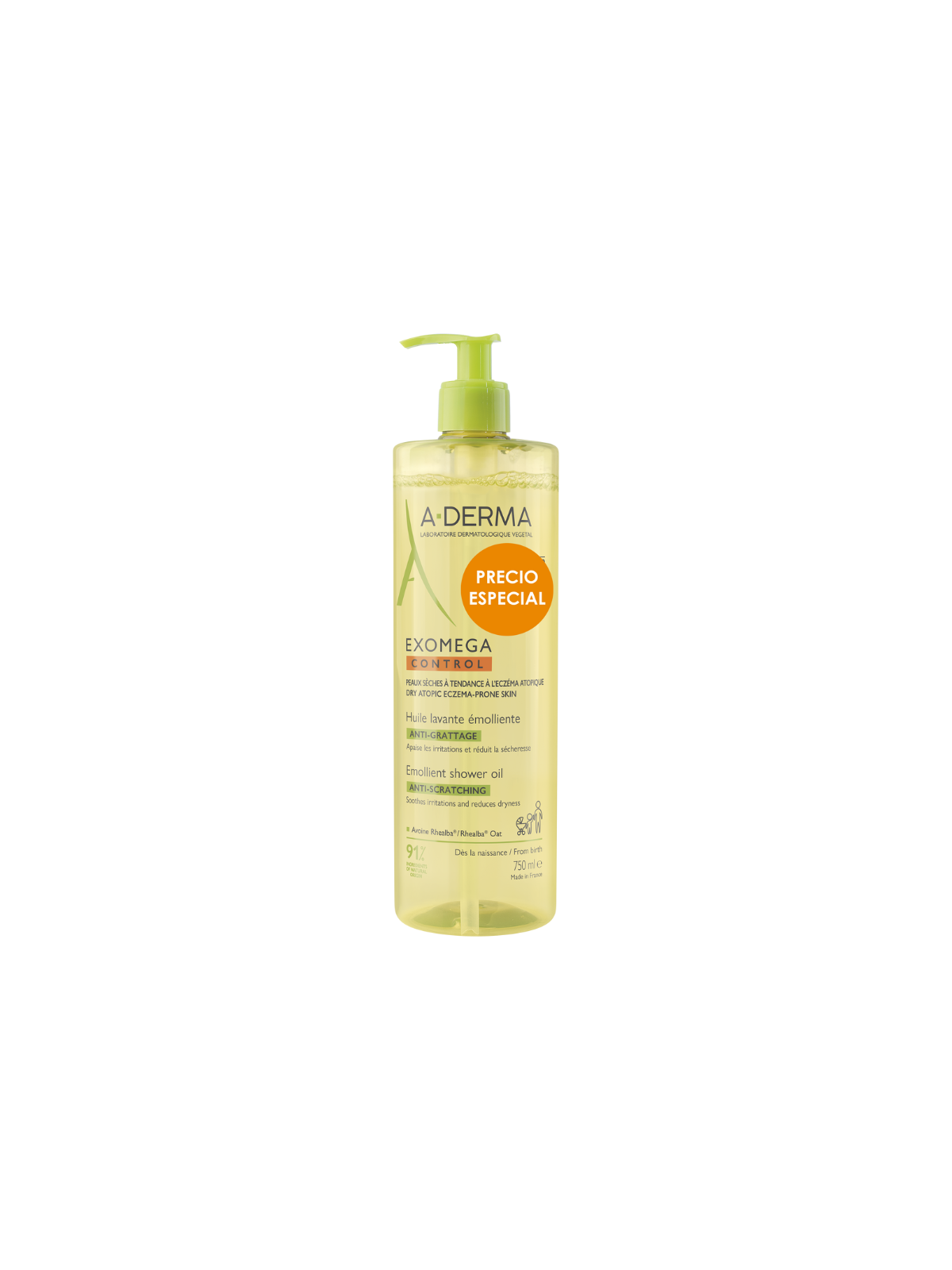 A-Derma exomega control aceite limpiador emoliente 750ml