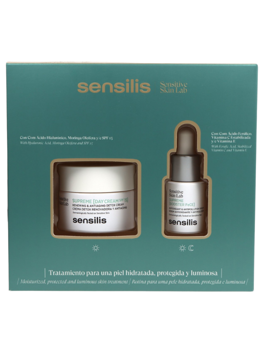 Sensilis pack supreme crema día + serum booster face
