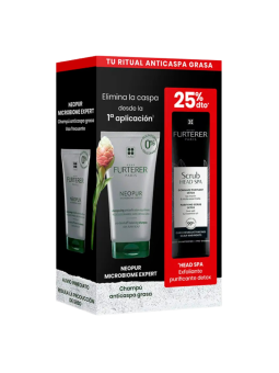 Rene Furterer pack Neopur champú anticaspa grasa + scrub head spa exfoliante purificante