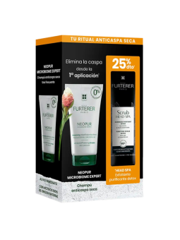 Rene Furterer pack neopur champú anticaspa seca + scrub head spa exfoliante purificante