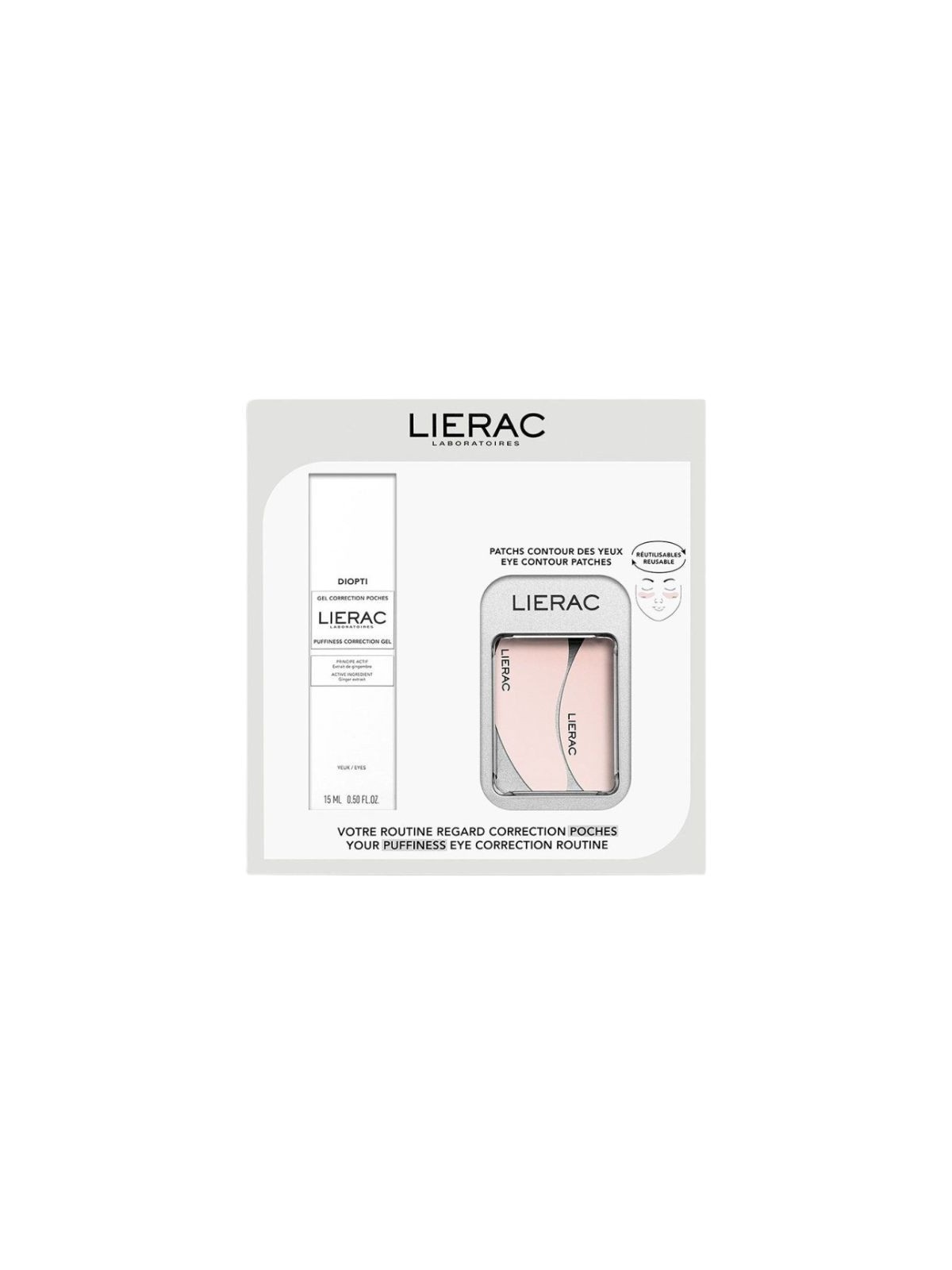 Lierac cofre diopti gel ojeras + parches contorno de ojos