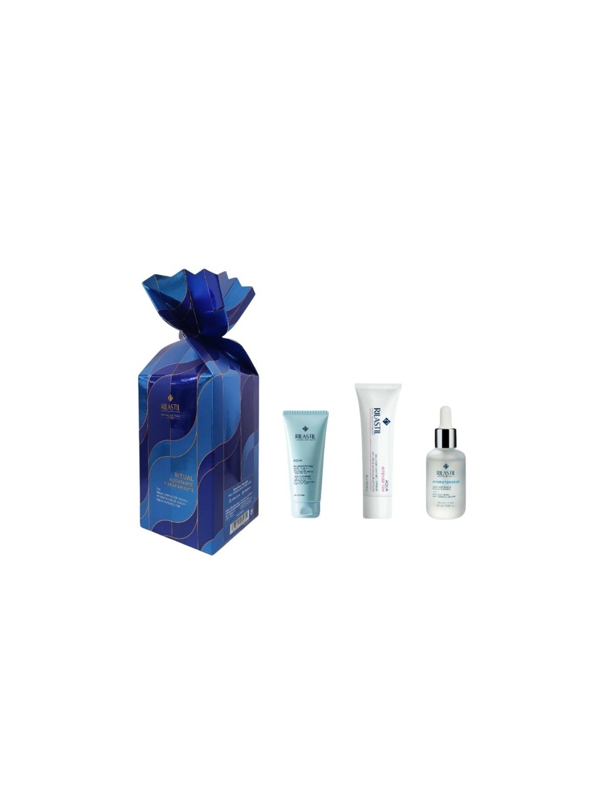 Rilastil pack hidratante y reafirmante aqua limpiador facial + hydrotenseur serum + aqua intense