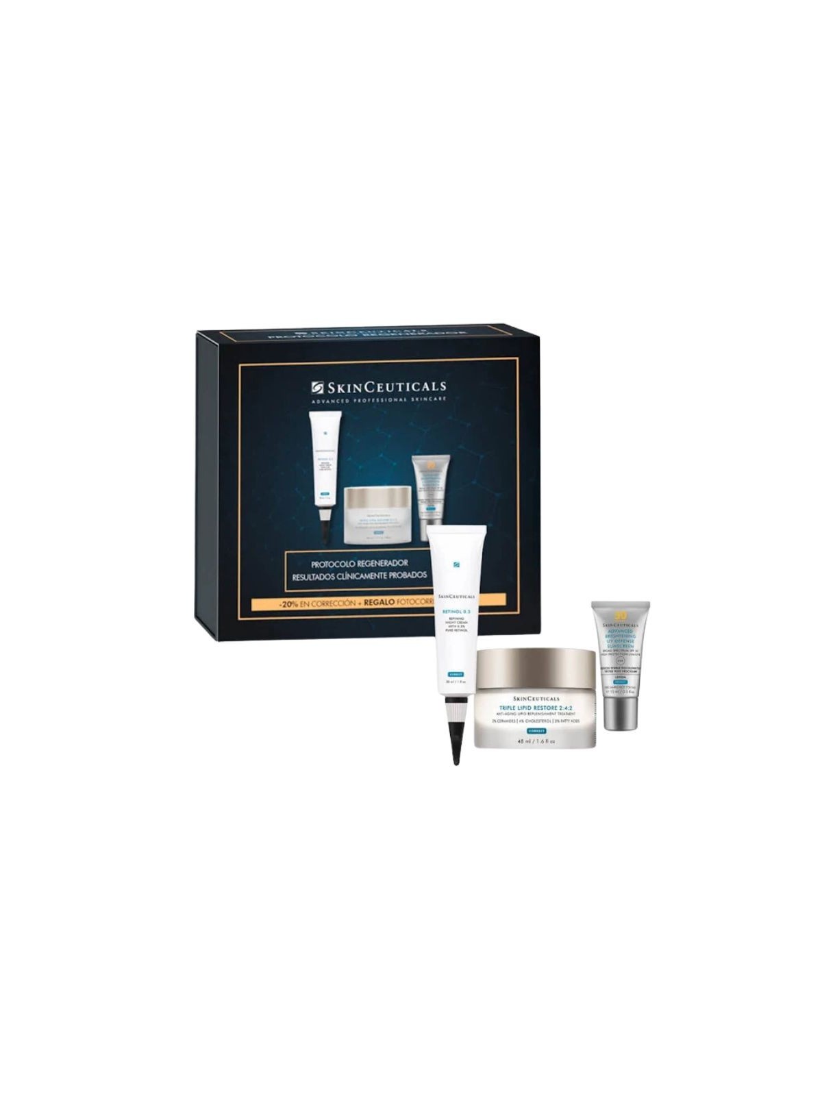Skinceuticals cofre renovación Retinol 0.3+ triple lipid restore 2:4:2 + advanced brightening