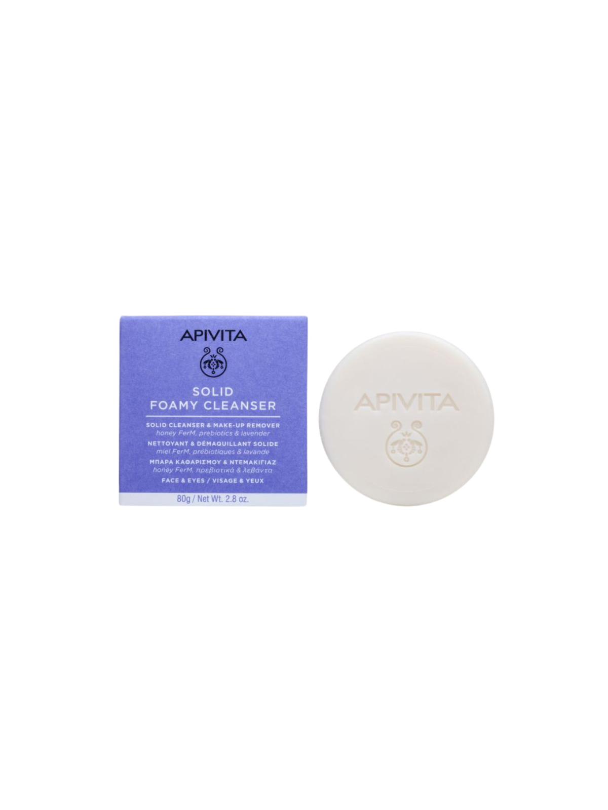Apivita solid foamy cleanser 80g
