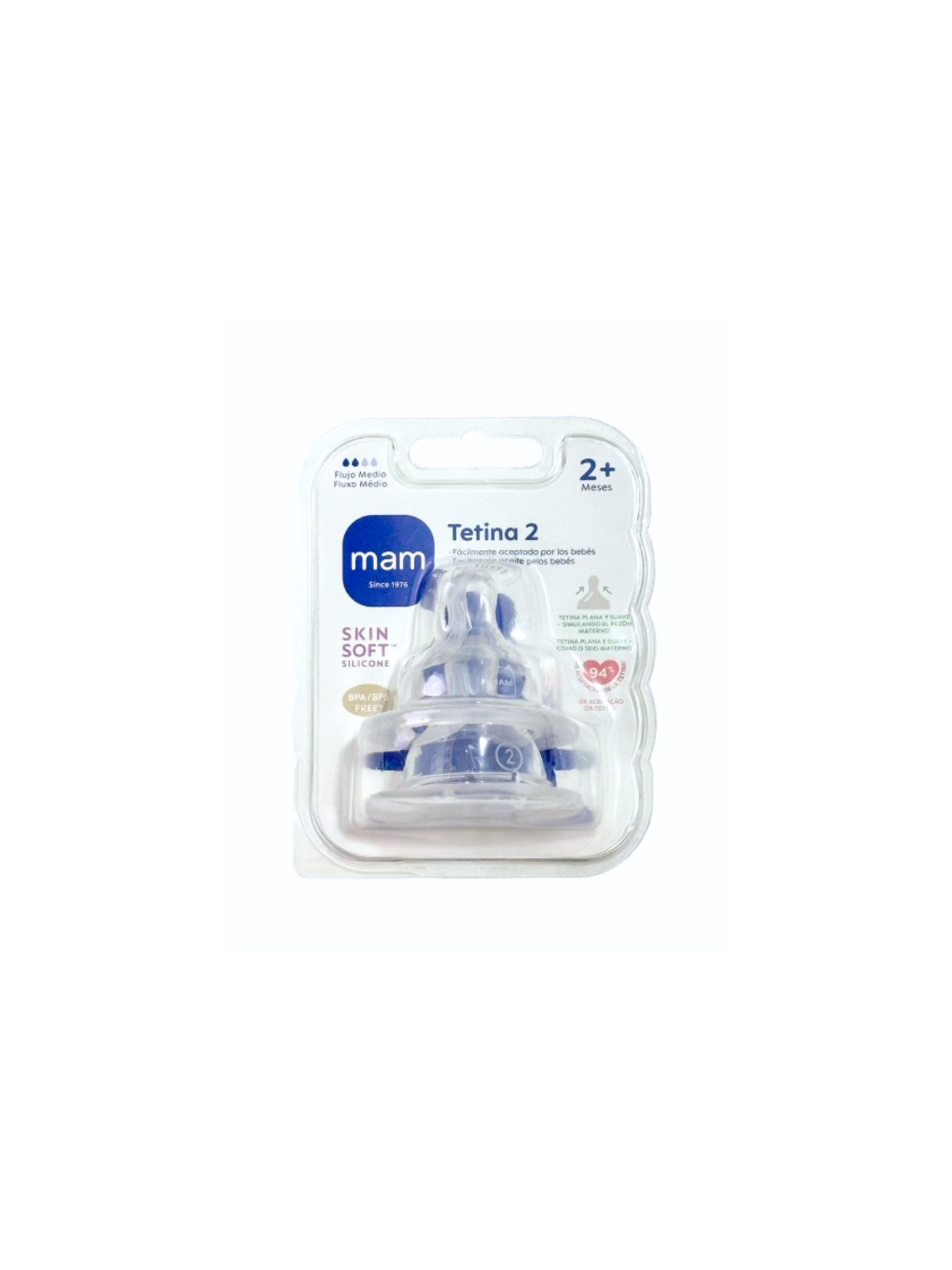 Mam tetina ultra suave +2m flujo medio