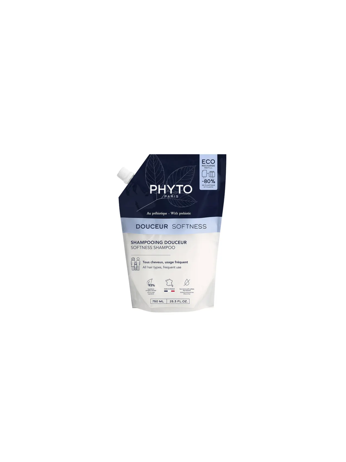 Phyto champú douceur - refill 750ml