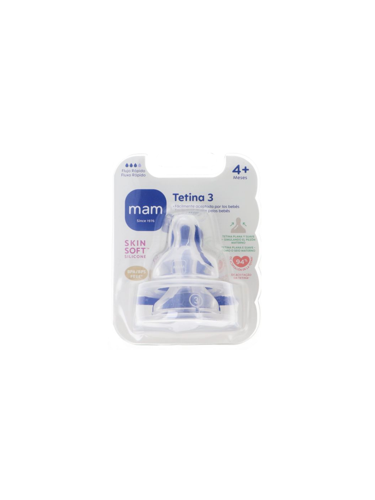 Mam tetina silicona flujo rapido +4m