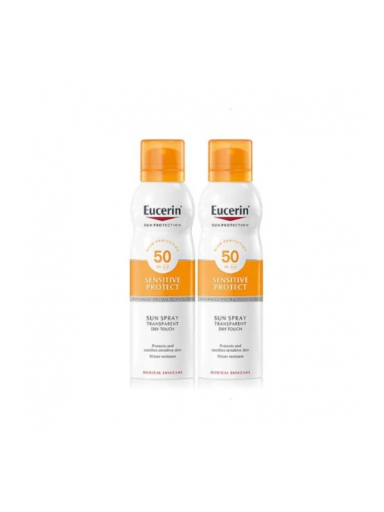 Eucerin duplo sun protection spf 50 spray transparente dry 200ml 2ªunidad 50%