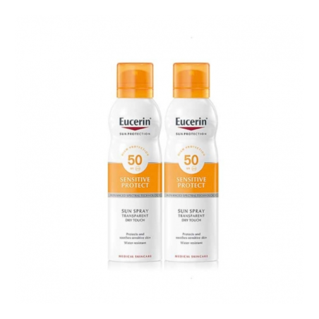 Eucerin duplo sun protection spf 50 spray transparente dry 200ml 2ªunidad 50%