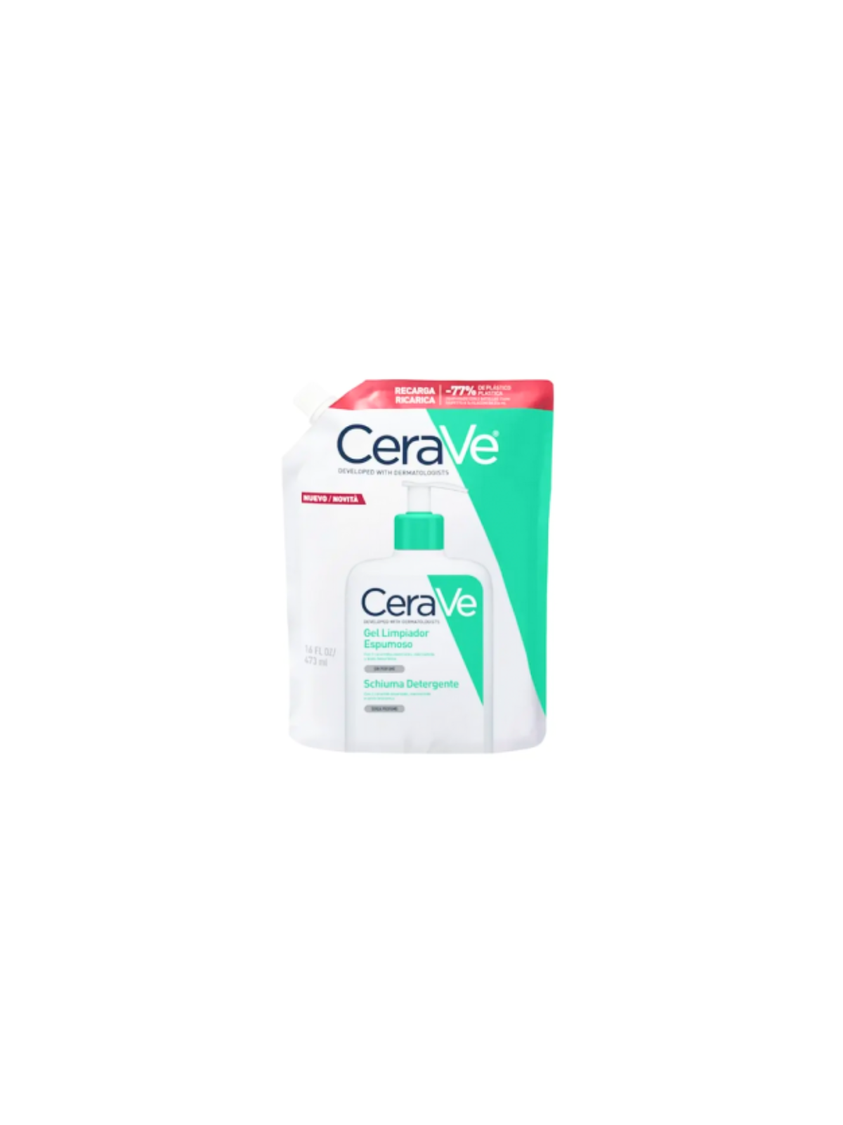 Cerave limpiador espumoso 1 envase 473ml recarga