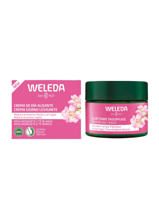 Weleda crema de día alisante rosa mosqueta y té blanco 1 tarro 40ml