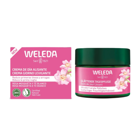 Weleda crema de día alisante rosa mosqueta y té blanco 1 tarro 40ml