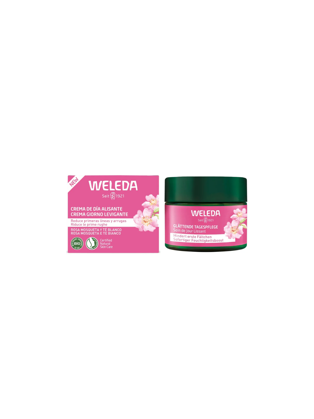 Weleda crema de día alisante rosa mosqueta y té blanco 1 tarro 40ml
